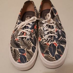 Vans shoes limited edition blue leaves print